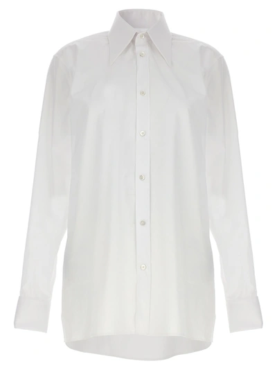 Maison Margiela Cotton Long Shirt In White