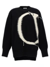 Off-white Ow Maxi Logo Intarsia Crewneck Wool Sweater