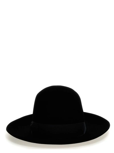 BORSALINO Q.S. FOLAR LISCIO HATS BLACK