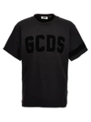 GCDS VELVET LOGO T-SHIRT BLACK