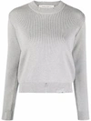 Golden Goose Sweater With Worn Effect In Grey
