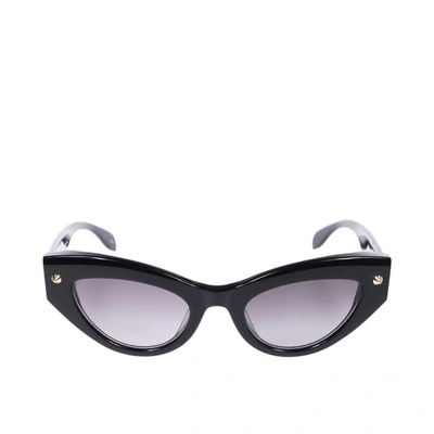 Alexander Mcqueen Cat Eye Plain Sunglasses In Black