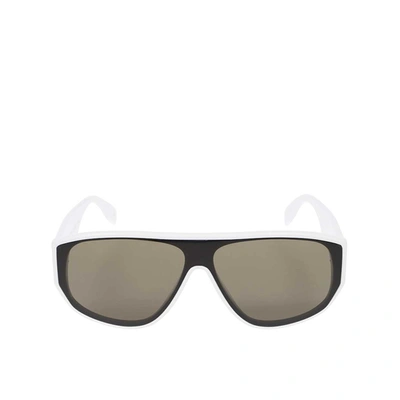 Alexander Mcqueen Logo-print Oversize-frame Sunglasses In 9040 White
