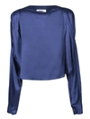 Mm6 Maison Margiela Satin Finish Blouse In Blue