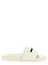 Palm Angels Beige Classic Logo Pool Slides In Beige