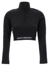 Rabanne Logo-underband Cropped Sweatshirt In Black