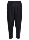 Marni Wool Trousers With Elastic Waistband And Tapered Leg In Blue