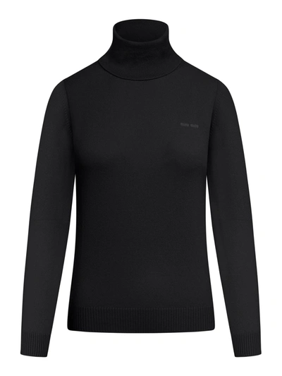 Miu Miu Sweater Turtleneck Cashmere In Black