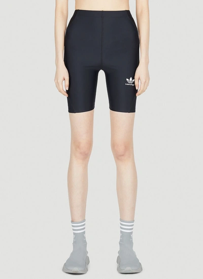 Balenciaga Adidas X  Women Striped Cycling Shorts In Black