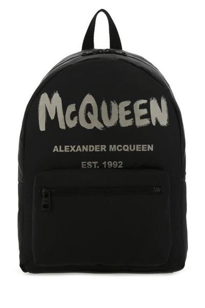 ALEXANDER MCQUEEN ALEXANDER MCQUEEN MEN BLACK CANVAS METROPOLITAN BACKPACK