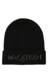 Alexander Mcqueen Wool And Cashmere Hat With Logo In Black