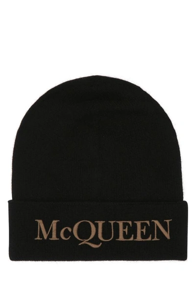 Alexander Mcqueen Man Black Cashmere Beanie Hat