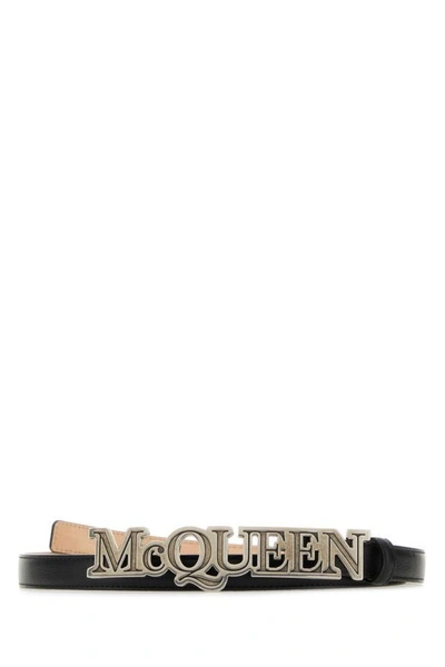 ALEXANDER MCQUEEN ALEXANDER MCQUEEN MEN BLACK LEATHER BELT