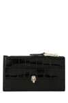 ALEXANDER MCQUEEN ALEXANDER MCQUEEN MAN BLACK LEATHER CARD HOLDER