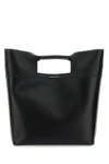 ALEXANDER MCQUEEN ALEXANDER MCQUEEN MAN BLACK LEATHER THE SQUARE BOW SHOPPING BAG