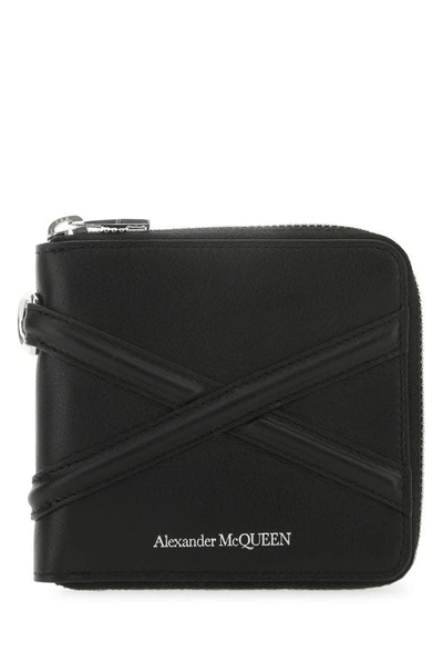 Alexander Mcqueen Men Black Leather Wallet