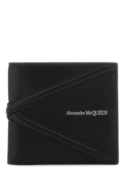 Alexander Mcqueen Man Black Leather Wallet