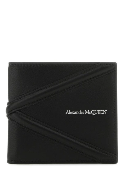 ALEXANDER MCQUEEN ALEXANDER MCQUEEN MEN BLACK LEATHER WALLET