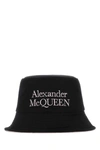 Alexander Mcqueen Black And White Reversible Bucket Hat With Logo Embroidery In Polyamide Man In Black