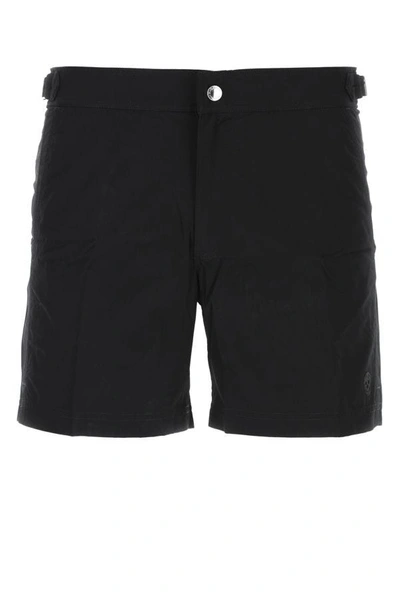 Alexander Mcqueen Man Black Nylon Swimming Shorts