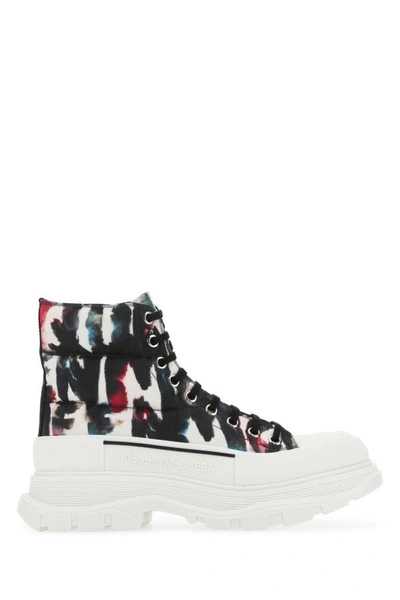 Alexander Mcqueen Man Printed Fabric Tread Slick Trainers In Multicolor