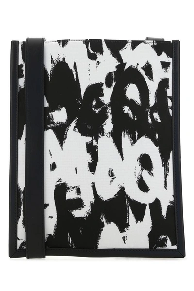 Alexander Mcqueen Man Printed Nylon Crossbody Bag In Multicolor