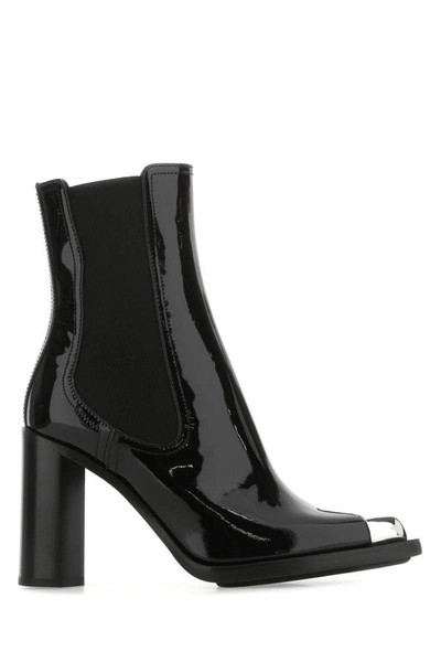 ALEXANDER MCQUEEN ALEXANDER MCQUEEN WOMAN BLACK LEATHER ANKLE BOOTS