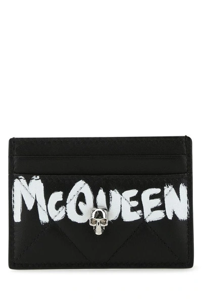 Alexander Mcqueen Woman Black Leather Card Holder