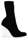Alexander Mcqueen Black Stretch Nylon Shard Ankle Boots In Black