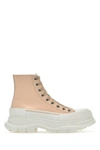 ALEXANDER MCQUEEN ALEXANDER MCQUEEN WOMAN SKIN PINK CANVAS TREAD SLICK SNEAKERS