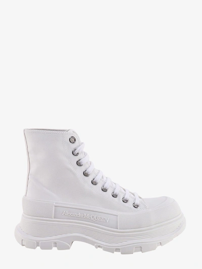 Alexander Mcqueen Leather Tread Slick High-top Sneakers In White