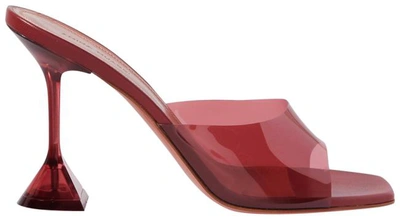Amina Muaddi Women Burgundy 95mm Lupita Patent Leather Mules/slides In Red