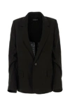 ANN DEMEULEMEESTER ANN DEMEULEMEESTER WOMAN BLACK COTTON RENSKE BLAZER