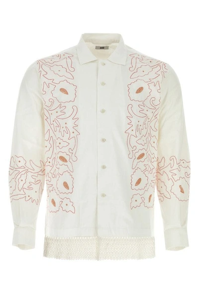 Bode Embroidered Design Long Sleeved Buttoned Shirt In Multicolor