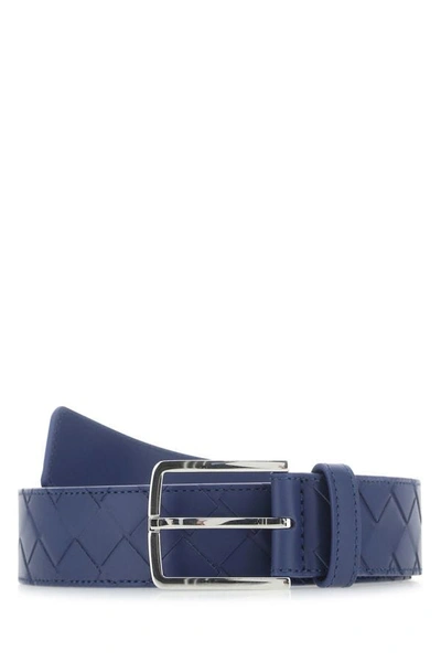 BOTTEGA VENETA BOTTEGA VENETA MAN BLUE LEATHER BELT