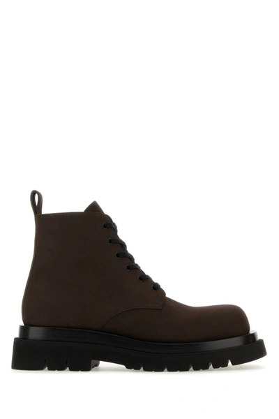 Bottega Veneta Ankle Boots In Nubuck In Brown