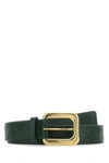 BOTTEGA VENETA BOTTEGA VENETA WOMAN BOTTLE GREEN LEATHER BELT