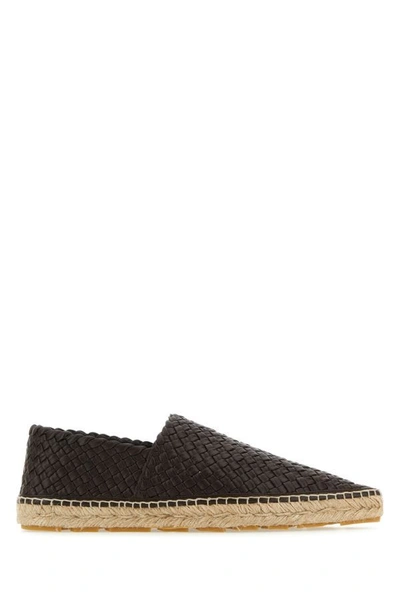 BOTTEGA VENETA BOTTEGA VENETA WOMEN DARK BROWN LEATHER ESPADRILLES