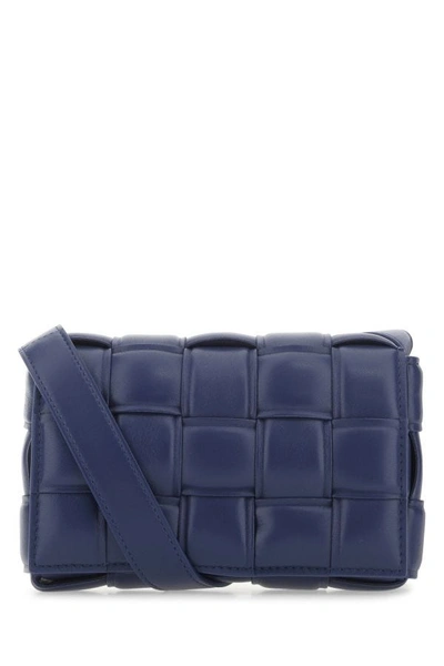 Bottega Veneta Woman Navy Blue Nappa Leather Mini Padded Cassette Crossbody Bag