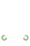 Bottega Veneta Pastel Green Nappa Leather And 925 Silver Earrings In Green