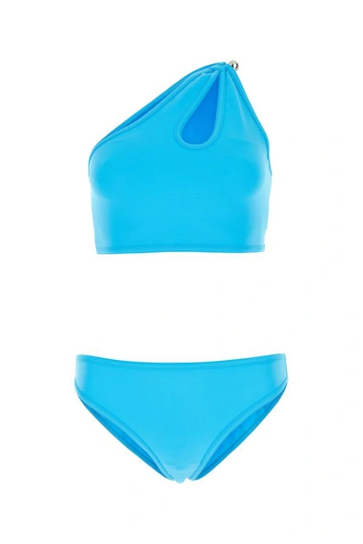 Bottega Veneta Kids'  Woman Turquoise Stretch Nylon Bikini In Blue