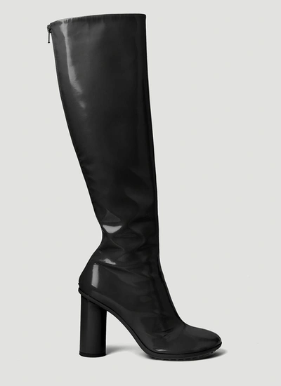 Bottega Veneta Atomic Patent Leather Knee-high Boots In Black