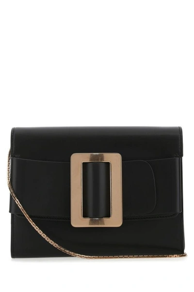 Boyy Woman Black Leather Buckle Clutch