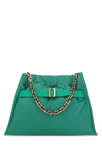 Boyy Woman Emerald Green Nylon Scrunchy Jumbo Handbag