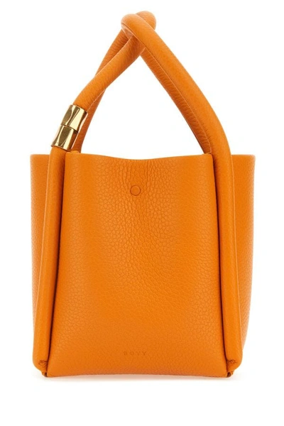 Boyy Woman Orange Leather Lotus 12 Handbag