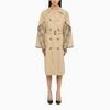 BURBERRY BURBERRY HONEY COTTON DOUBLE-BREASTED TRENCH COAT WOMEN