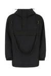 Burberry Logo-print Oversized Windbreaker In Black