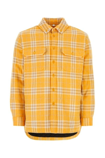 Burberry Man Embroidered Flannel Oversize Shirt In Multicolor