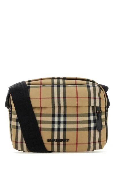 Burberry Man Embroidered Nylon Paddy Crossbody Bag In Multicolor