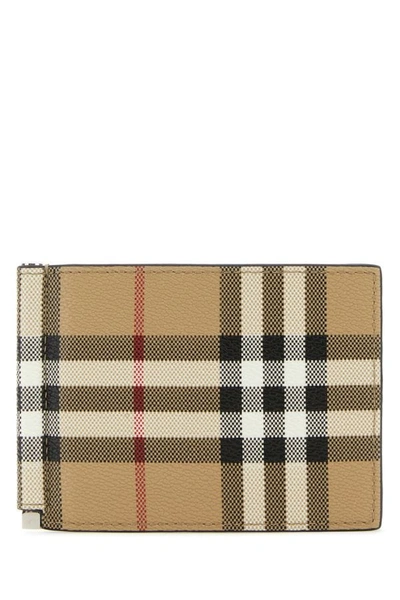 Burberry Man Printed Canvas Cardholder In Multicolor